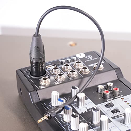 Микрофон на кабел на стена с HUALEU с жак 1/8 на XLR, съвместим с приемник UWD-D21, UWD-D22 EK100, приемници