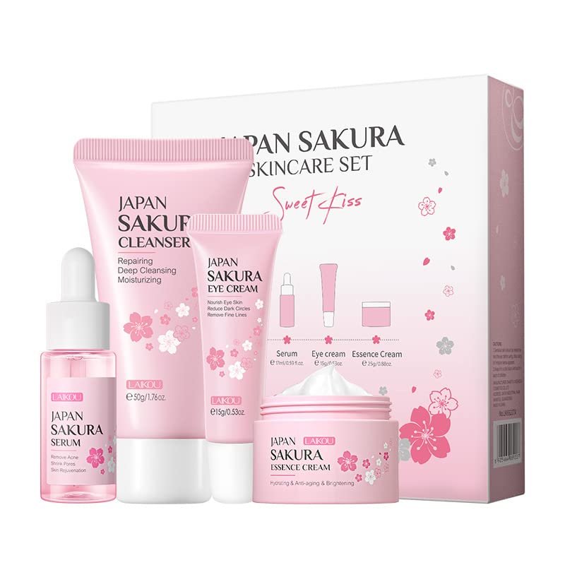 1 Опаковка на Комплекта за грижа за кожата Sakura, съдържащ дълбоко почистващо средство за лице + Выравнивающий цвета на