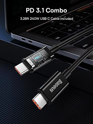 Зарядно устройство Baseus 140W C USB Черен цвят, В комплект със зарядно устройство Baseus 140W USB C Бял цвят