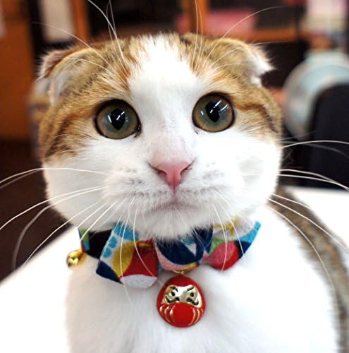 Нашийник за котки с Очарователен папийонка Necoichi Daruma (Червен)