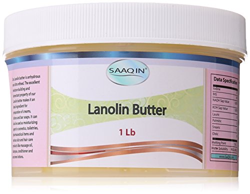 SAAQIN чист ланолин (безводен) - Ультрарафинированное масло 1 паунд - Крем за зърната - Восък за мустаци -