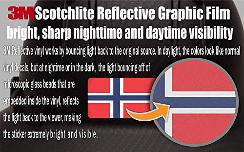 (x10) 3 М Светлоотразителни Стикери със Знамената на Норвегия и САЩ | Универсални Защитни Етикети | Шлемове, лаптопи,