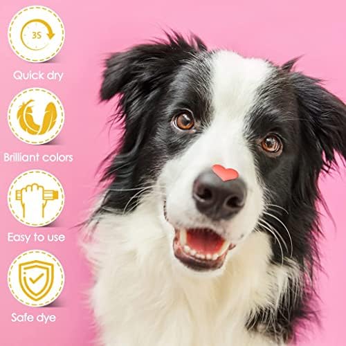 DEAPLLEONC 4 Цвята лак за нокти за кучета - Быстросохнущий, нетоксичен | Розово, Червено, Лилаво, Синьо | Дръжка За лак