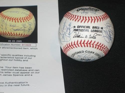 1991 ню Йорк Метс (29) Бейзбол екип с автографи на Гудена, Виола, Конус + Jsa Loa - Бейзболни топки с автографи