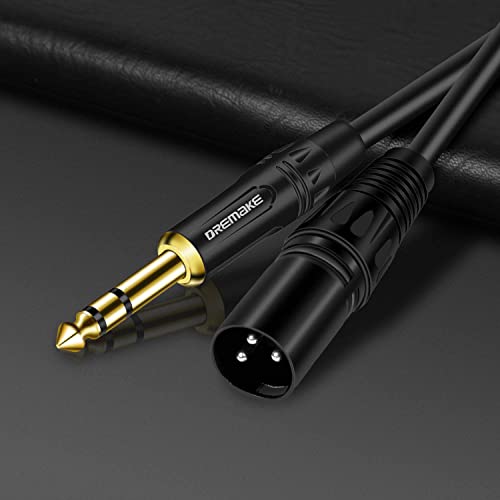 DREMAKE 3 Метра 6,35 мм 1/4 Инча TRS Plug-XLR Съединители Аудио Стерео Микрофон Кабел, Позлатени 1/4 Инча Plug-XLR