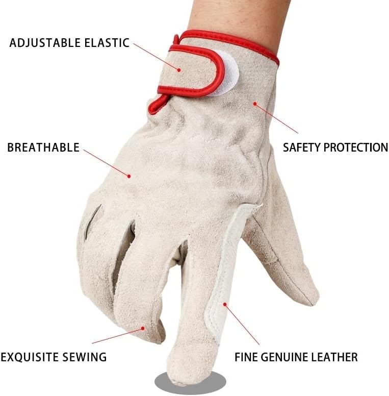 Кожени мъжки ръкавици за промишлена защита, за защита на безопасност при ремонтни работи, за градинарство, за