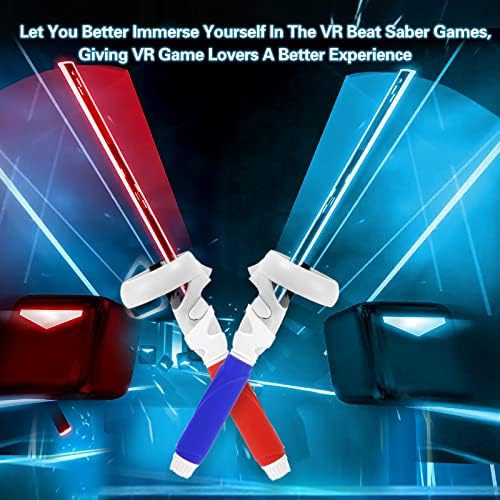 Дръжката VR Beat Saber, Разширени пълнители VR Dual Handles и дълга дръжка-стик на геймпада Meta / Oculus Quest