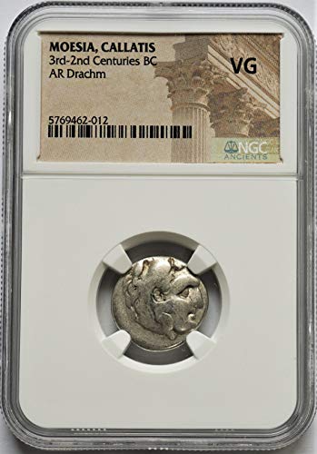 GR 3-ти-2-ри век пр. хр Древна Гърция Гръцки град Каллатис Истинска Старинна Сребърна монета Драхма Много добра NGC