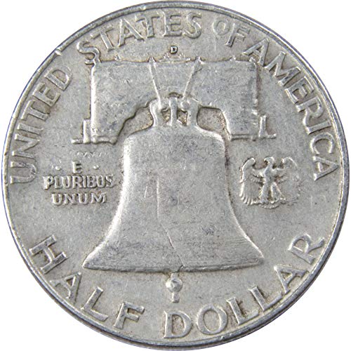 1952 D Франклин Полдоллара XF EF Изключително Тънка 90% От Сребърни монети на САЩ 50c