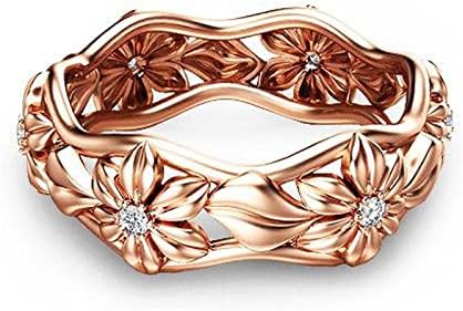 Аксесоари за пръстените от Розово злато, Европейската и Американската Дамска Мода, Бижута, Пръстен с Цвете,