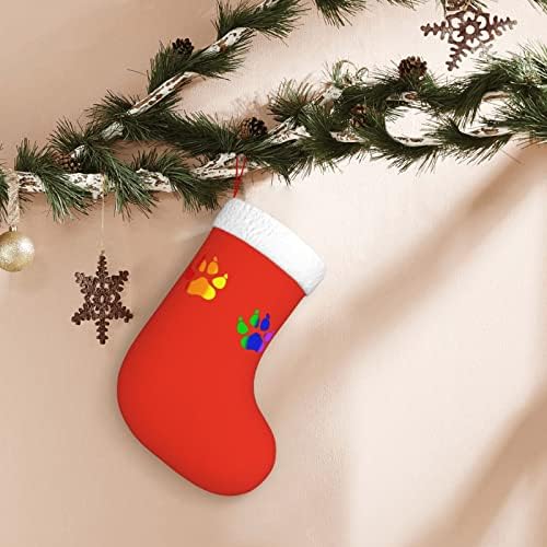 Гей Космати Гордост Коледа На Отглеждане 18 Инча Коледен Окачен Чорап Класически Празнични Украси Чорапи