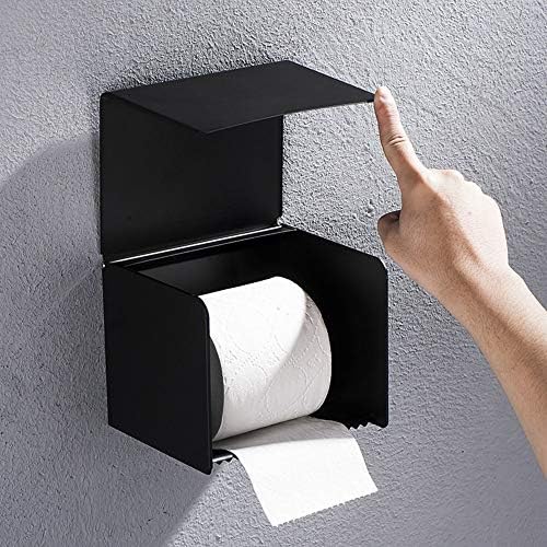 Държач за тоалетна хартия Venhoy Черна Боя Кутия За Хартиени Кърпи за ръце От Ковано Желязо, Неръждаема Стомана Водоустойчив