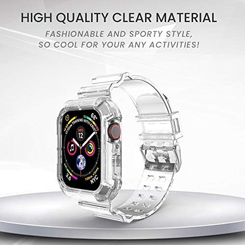42 мм 44 мм Прозрачен Каишка за Apple Watch Crystal Jelly Bumper Case Каишка за Жени, Мъже Съвместим с Apple Watch