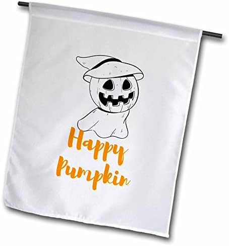 3dRose Сладка тиква за Хелоуин с надпис Happy Тиква - Знамена (fl-371939-1)
