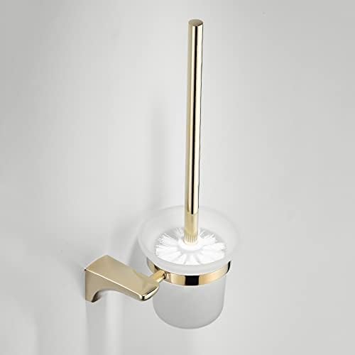 Титуляр четки за Тоалетна LIRUXUN За Баня Златна Полиран Месинг Материал на Притежателя на Главата на Четката