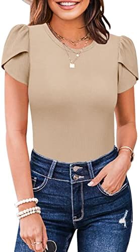 Жените Риза MIHOLL с Къс ръкав и кръгло деколте, Летни Ежедневни Блузи, Потници