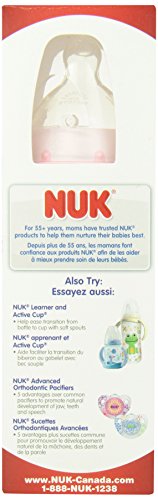 NUK 1 Опаковка Ортодонтски силиконов шише-биберон, не съдържа BPA, 10 унции, Цветове могат да се различават
