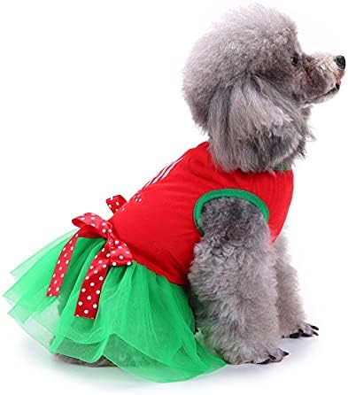 Коледни Рокли за кучета, Подарък Пола за малки Кученца, Коледна пола за домашни любимци, Модерно Коледно Облекло