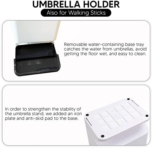 Поставка за притежателя на чадър – Поставка за чадър за антре с подвижна тава за капки вода – Декор за вашия дом