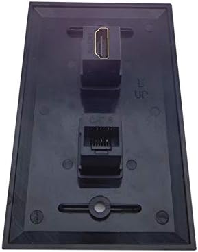 Стенни плоча HDMI CAT6 Ethernet Черно - 4K носи етикет за услугата плоча HDMI CAT 6, RJ-45, свързваща конектори, преминава