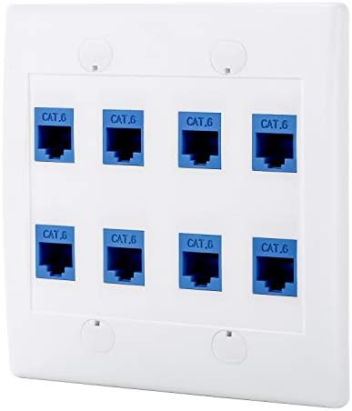 Конектор Ethernet Cat 6 Keystone за да се свържете с фаянс платка на белия цвят (12 порта)