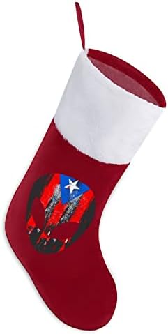 Флаг Пуерто Рико Един Коледен Окачен Отглеждане Чорапи за Коледно Камина Празничен Начало Декор