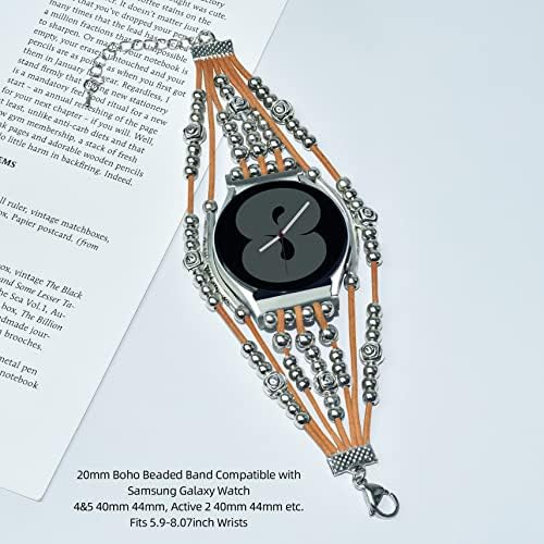 Гривна от мъниста 20 мм в стил Бохо, съвместима за Samsung Galaxy Watch 4 40 мм 44 мм Watch 5 40 мм 44 мм, Galaxy Watch