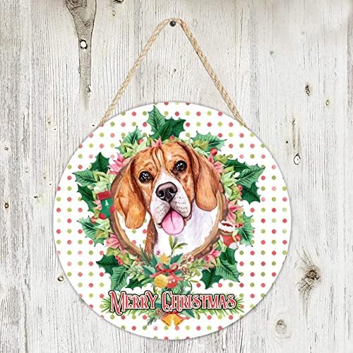Alioyoit Селска Къща на Дървен Палет Знак на Коледен Венец е Венец на Кучето Добре дошли през Цялата Знак на Неспокойния