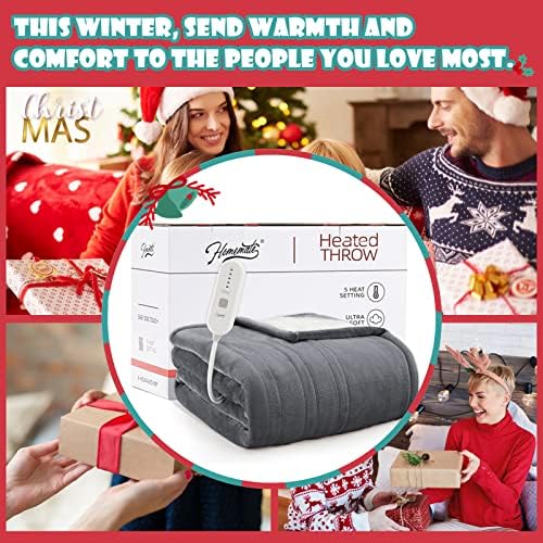 Електрическо одеяло с топъл HomeMate - 50 x 60, 4 часа, автоматично изключване, 5 Нива, отопление, Топло одеяло с защита