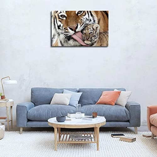 Тигри 28 Стенно Изкуство, Печат Върху Платно Постер За Украса Домашен Офис В Рамка 20 x12