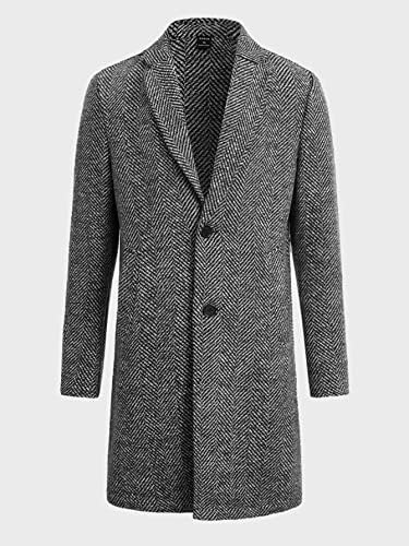 Якета OSHHO за жени и мъже, Палто с ревера, Наклонени джобове, Без пуловери (Цвят: Сив, Размер: XX-Large)
