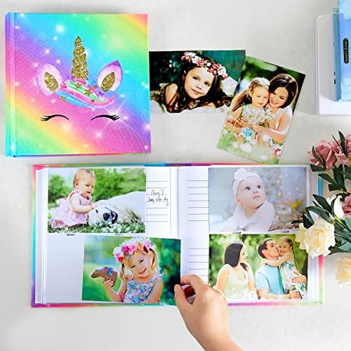 Детски Фотоалбум pickyNproud 4x6, Фото албум с Място за записи за деца, е Книга за паметта, за Бебе с Единорогом,