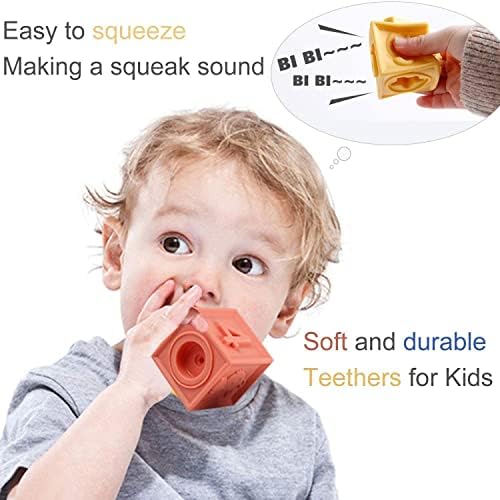 Набор от играчки Mini Tudou Baby Blocks & Stacking Circles, Детски Сензорни Играчки за изграждане и никнене на млечни зъби,