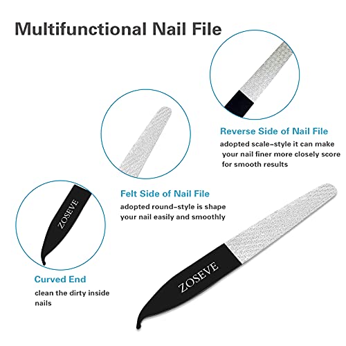 Комплект клещи за нокти ZOSEVE - Професионален Маникюр ножици от неръждаема стомана с пила за нокти за Дебели нокти за