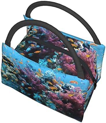 Чанта за обяд с принтом Evealyn Подводна World - Lunch Box Преносима богат на функции Термоизоляционная чанта, Подходяща за пикници, пътувания в офис