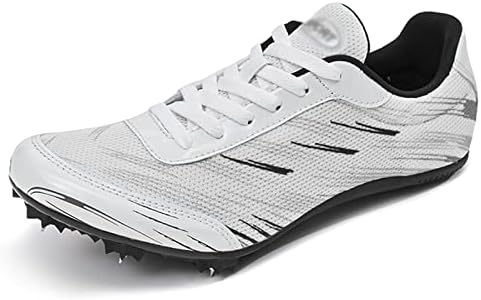 ВЪЗДУШНА Унисекс спортни обувки с шипове, легкоатлетические маратонки за спринт и бягане на средни разстояния (Цвят: бял, Размер: