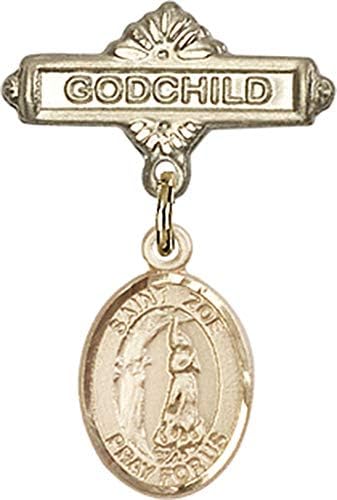 Детски икона Jewels Мания за талисман на Свети Зоя Римската и иконата Кръщелница | Детски иконата със златен пълнеж с талисман