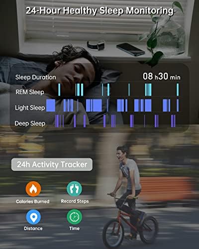 Смарт часовници за мъже и жени (Отговор/осъществяване на повикване), Тракери дейност със сензорен екран 1,8 за Android, iPhone,