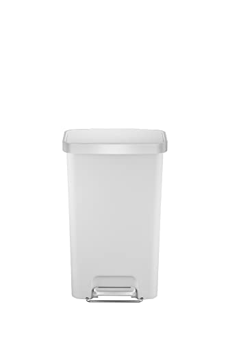 Кофа за боклук KEAVY Обем 11,9 Литра, Пластмасова Степенка На Кухненската Кошчето за боклук, Бял