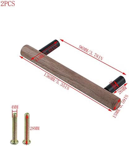Mewutal 2 БР. Дървен Шкаф Дърпа Дължина 136 мм/5,35 Дръжки за чекмеджета с основа от Алуминиева сплав, за гардероб,