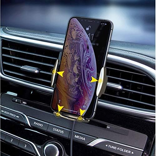PDGJG Кола за мобилния си телефон Универсално Автоматично Индукционное Зарядно За Поддръжка на автомобилния въздуховод Навигационна рамка (Цвят: синьо)