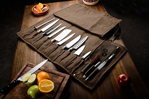 Чанта за моите часове по готварство ножове EVERPRIDE от вощеного платно и кожа – Чанта за готвач настанява гости в