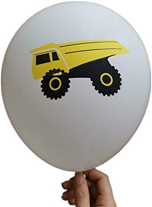 Балон на Тема строителни машини за Рожден Ден, 15 бр., Латексови Балони, за да Багер с Панделка, 18-Инчов Балон от Фолио за