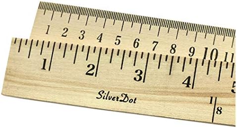SILVERDOT 10-опаковка дървена измервателната пръчка (100 см) (сантиметри от една страна и инча с друг, с дупка за окачване)