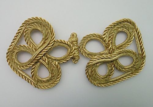 Закопчалка за шиене Lyracces Реколта Геометрична Закопчалката Китайски Възел Копчета-Жаби Рокли Златен Тон 5,5 5 двойки