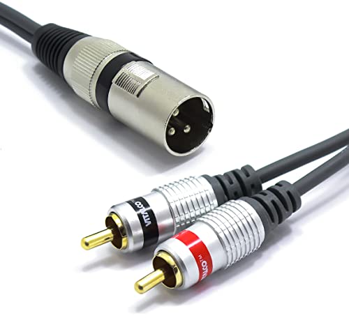 Включете VITALCO XLR кабел към 2X RCA 1.5 m 3-пинов микрофон за двойно RCA 5 метра