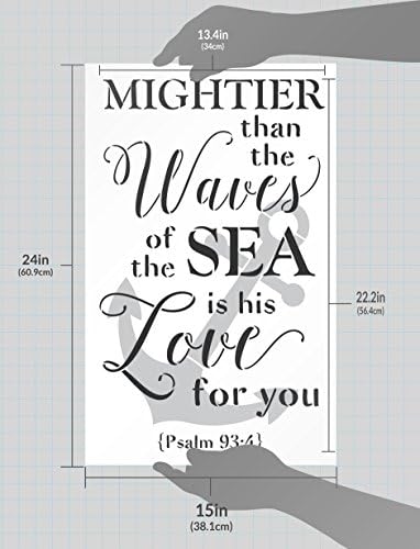 По-силни вълни - Котва - Шаблони Псалм 93: 4 - 2 част от StudioR12 | за многократна употреба шаблон от mylar | се Използва за изготвяне на дървени табели - Стенни рисунки - Палети -