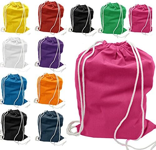 (6 опаковки) Комплект от 6 Здрави памучни торбички с завязками