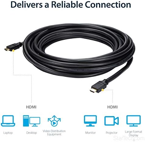 StarTech.com 35-крак HDMI кабел с номиналната пропускателна способност, високоскоростен Дълъг кабел HDMI 4K Ethernet,