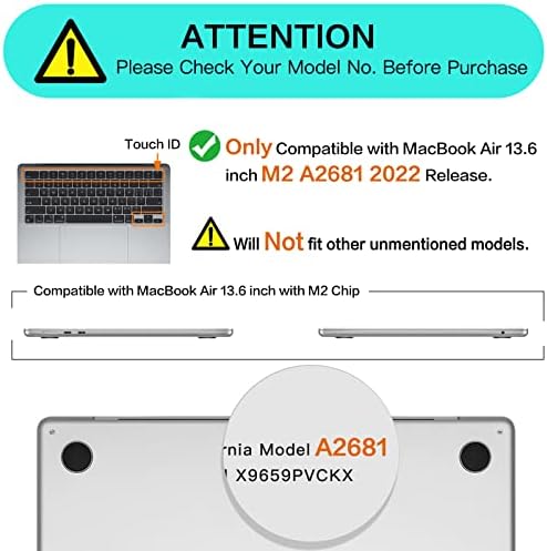 MOSISO е Съвместим с MacBook Air 13,6-инчов калъф 2022 2023 година на издаване A2681 M2, Калъф за лаптоп от изкуствен велур с